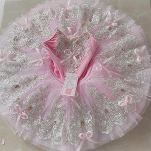 Dancewear meninas balé tutu adulto criança vestido de balé pêssego rosa profissional lago dos cisnes panqueca tutu crianças meninas bailarina traje de dança 230612