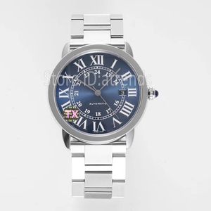 Topp mode automatiska mekaniska självlindande klockor Silver Dial Sapphire Glass 42mm Classic Design Wristwatch Gentlemen Casual rostfritt stål Bandklocka 1577