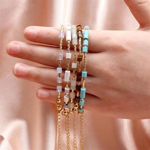 Strang Vlen Miyuki-Rocailles, einfaches dünnes Armband für Frauen, Mädchen, Freunde, Geschenk, Naturstein, verstellbare Kettenarmbänder, Pulseras
