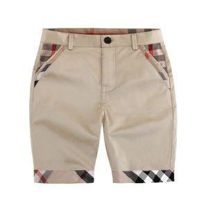 Shorts xadrez fofos de verão para meninos, estilo cavalheiro, botão, calças intermediárias casuais, roupas infantis, roupas infantis de 2 a 8 anos