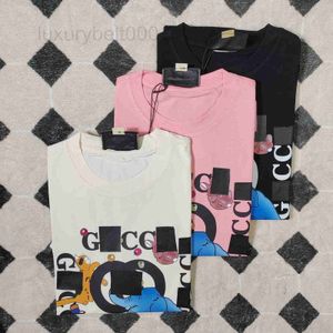 Men's T-Shirts designer Spring and Summer New Cartoon Square Elephant Print Pure Cotton Loose Short Sleeve Women's T U90Y