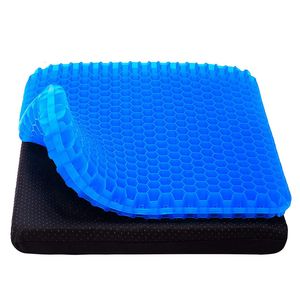 Cushion/Decorative Pillow Gel Seat Cushion Thick Big Breathable Honeycomb Design Absorbs Pressure Points With Non-Slip Cover Wheelchair Relieve Backache 230612