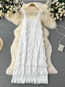 Sukienki swobodne 2023 SURES KOBIETA SŁUDNIE MAXI DAMA OFF REMPER Wakacyjne koronkowe paski Spaghetti Sundress White Long Vestidos de Mujer
