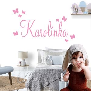 Adesivo de parede de tamanho grande personalizado com nome personalizado para decoração de quarto de crianças, meninas e meninos, mural removível