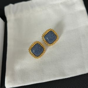 Ohrstecker aus hochwertigem Messingmaterial, luxuriöser Designer-Ohrring mit 18-Karat-Vergoldung, exquisites Inlay, türkisfarbenes Ohrschmuck, Hochzeit, Weihnachten, edles Schmuckzubehör