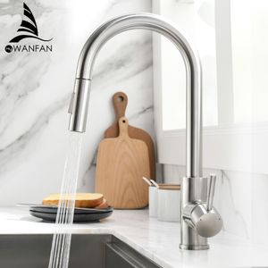 Bathroom Sink Faucets Kitchen Faucets Black Single Handle Pull Out Kitchen Tap Single Hole Handle Swivel 360 Degree Water Mixer Tap Mixer Tap 408906 230612