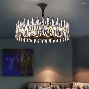 Chandeliers Pendant Lamp Led Art Chandelier Light Post Modern Luxury Golden Crystal Fixtures Living Room Ceiling Decoration Interior