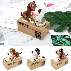 Dekorativa föremål Figurer Electronic Piggy Bank Money Box Automated Cartoon Robotic Dog Steal Children's Coin Saving Banks Plastic Kids Gift Home Decor 230613