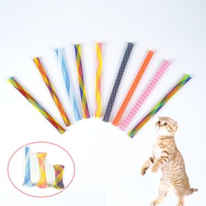 Giocattoli giocatto all'ingrosso giocattolo per gatto flessibile colorato per gatto gattino tubo interattivo giocattolo giocattolo per allenamento per animali domestici forniture per animali domestici a colori casuali