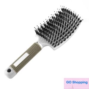 All-match Pro Hair Scalp Massage Pente Hairbrush BristleNylon Women Wet Curly Detangle Hair Brush for Salon Hairdressing Styling Tools