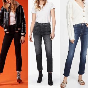Rock Frauen Jeans lässige wilde gerade Beinhose Lady Anklelength Denim Hosen