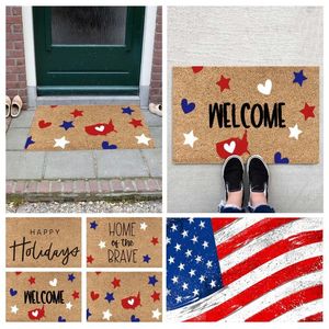 Carpets And Plaid Throw Blanket Independence Day Decorative Door Mat Bathroom Welcome Floor Massage Table Blankets H