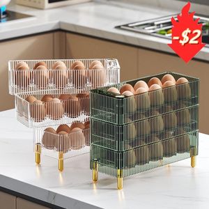 Organizzazione Jyps Scatola portauova per frigorifero Contenitore trasparente per uova Contenitore portaoggetti in plastica Portauova Organizzatore da cucina