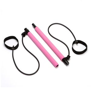 Yogakirklar Portable Pilates träningsbarstudio med motståndsbandslingor perfekt och toning rosa 230612