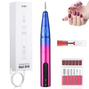 Nail Art Kits Professionelle Akku-Bohrmaschine Tragbare wiederaufladbare elektrische E-Feile Maschinenfeile für Acryl-Maniküre-Pediküre-Werkzeug 230613