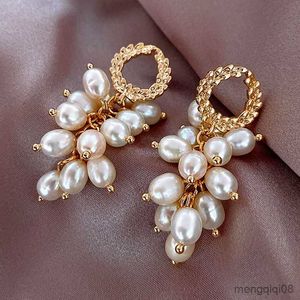 Stud Charm Elegant Leaf Circle Grape String Tassel Drop örhängen för kvinnor örhänge Party Wedding Jewelry R230613