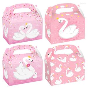 Presentförpackning 12st rosa svanlådor godisbox bröllop leverans barn födelsedag s kex gynnar kakförpackningspåse för gäst