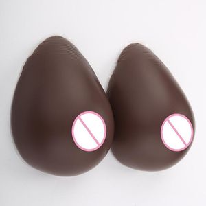 Breast Form Silicone Artificial Black Brown Fake Forms E Cup for Postoperative Crossdresser One pair Breasts Chest D40 230613