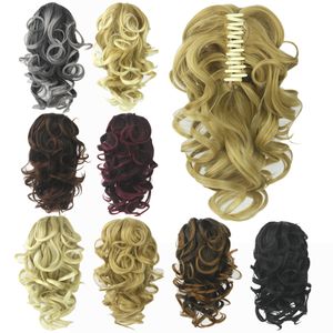 Ponytails Soowee 8 Color Curly High Temperature Fiber Synthetic Hair Tail Hairpiece Blonde Gray Clip In Hair Extensions Claw Ponytail 230613