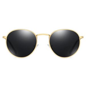 Peekaboo Retro Round Sunglasses Men UV400 2019 Summer Polarized Sun Glasses Male Driving Metal Frame Gold Black Green Y20061987484252r