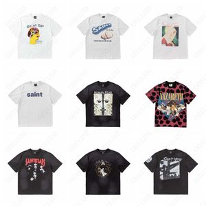 Saint Vintage Michael 100% algodão Mangas curtas Camisetas masculinas Streewear Camisetas tamanho grande unissex Camisetas grandes retrô Hip Hop Camisetas oversized femininas masculinas Outfit Tops