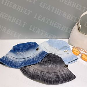 Luksusowe kapelusze wiadro kobiety mężczyźni projektant kapelusz rybaka Rhinestone list Denim płótno kapelusze wiadro czapka przeciwsłoneczna