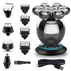 SHAVERS 7Blade Tımar Kiti Elektrikli Tıraş Makinesi Erkekler için Baş Kafa Şarj Edilebilir Elektrikli Jilet Vücut Sakal Saç Düzenleyicisi Kel Tıraş Makinesi