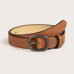 Belts Metal Oval Buckle Belt Fashion Black Brown Classic With Jeans PU Leather High Quality Adjustable For Woman