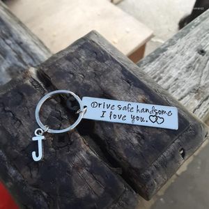 Keychains Chavejante personalizado A-Z 26 Letras iniciais Drive gravado Drive seguro Belo