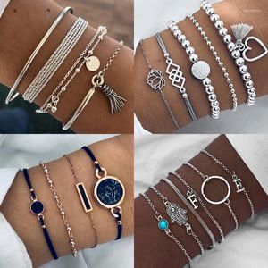 Charme Armbänder Boho Armreifen Set Vintage Böhmischen Kette Armband Für Frauen Schmuck Zubehör Pulseras Mujer Bijoux Femme