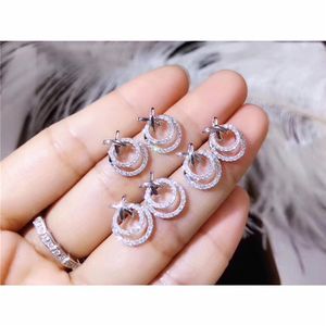 Ohrstecker mit Schleife, echtes Weißgold gefüllt, Bijou, AAAAA, CZ, Party, Hochzeit, Ohrringe, Schmuck für Frauen, Brautschmuck, niedlicher Schmuck