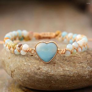 Link bransoletki 2023 Koreańska biżuteria modowa urok Amazonite przyjaźń w kształcie serca w kształcie serca w kształcie serca