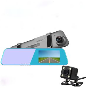 DVR de carro de 4,5 polegadas Espelho retrovisor Dash Cam Carros DVRs Gravador de vídeo Registrador de vídeo FHD Lente dupla Tela sensível ao toque 1080P Câmera noturna 803