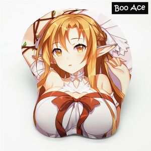 Descansa Sword Art Online Asuna Anime 3D Boobs Mouse Pad com gel Descanso de pulso