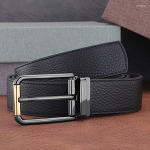 Kemerler Erkekler gerçek süslü vintage kot deri yüksek kaliteli pim boş zaman lüks moda resmi aşınma ceinture homme