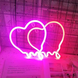 LED Neon Sign LED Heart Shape Neon Sign Bedroom Kid's Room Decor Neon Lamp USB Holiday Wedding Decorative Night Light R230613
