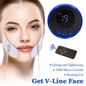 Ansiktsmassager EMS Eye Lift Current Muscle Stimulator Lyft Dra åt antiwrinkle Vshaped Beauty Device Neck Minska 230612