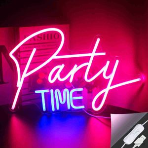 LED Neon Sign Neon Sign LED Light Time For Birthdays Weddings Club Bar Single Cocktail Dance Holiday Decor Neon Night Light R230613