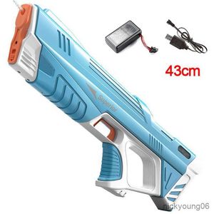 Sand Play Water Fun 43cm Full Electric Automatic Storage Gun Toys Portable Children Summer Beach Outdoor Fight Fantasy for Boys Kids Game R230613