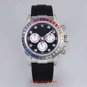 R olax relógio diamante masculino esportivo mecânico processo de inserção à prova d'água luminoso 40mm de diâmetro arco-íris moda estrela estilo choi