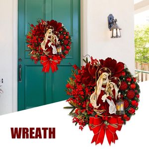 Decorative Flowers Sacred Christmas Wreath Home Decoration Happy Family Romantic