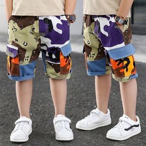 Shorts varje pojkar sommar tonåringar elastisk midja last barn korta byxor kalvlängd barnbyxor trend 230613