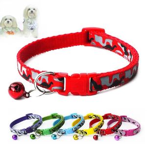 Camouflage Dog Cat Bell Collar Adjustable Outdoor Comfortable Nylon Pet Collars For Small Dogs Puppies Pets Collars Ipclm