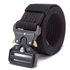 Mens Adjustable Tactical Belt Heavy Duty Nylon Waist Metal Buckle Outdoor Hunting Training Patrol Combat Belts5303464222R