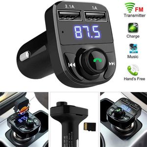 FM50 X8 FM 송신기 보조 모듈레이터 Bluetooth 자동차 키트 Bluetooth Handsfree 자동차 오디오 수신기 3.1A 빠른 충전 듀얼 USB 상자