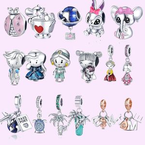 925 sterling silver charms for jewelry making for pandora beads 925 Bracelet Pendant Cat Tree Unicorn Earth Series charm set