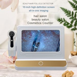 Steamer 10 Inch LCD Skin Hair Scalp Analyzer Detector Digital Microscope Magnifier Blackhead Follicle Detection 50X200X 230613