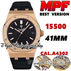 2023 MPF BF15500 Cal.4302 MP4302 Автоматические мужские часы 316L из нержавеющей стали корпус розового золота черная текстура