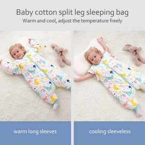 Спальные мешки, детская сумка, милая одежда для сна с животным принтом для малышей, пижамы для прогулок, осенние, плотные, зимние, сохраняют тепло, От 0 до 6 лет
