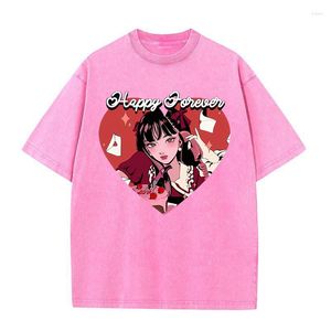 Camisetas masculinas Happy Forever Be A Bright Girl Estampadas Camisetas Masculinas Rua Roupas Grandes de Verão Camisetas de Algodão Hip Hop Cool Gola redonda